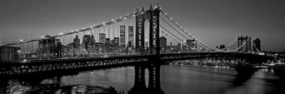 Posterazzi Manhattan Bridge and Skyline Canvas Art - Richard Berenholtz (12 x 36)