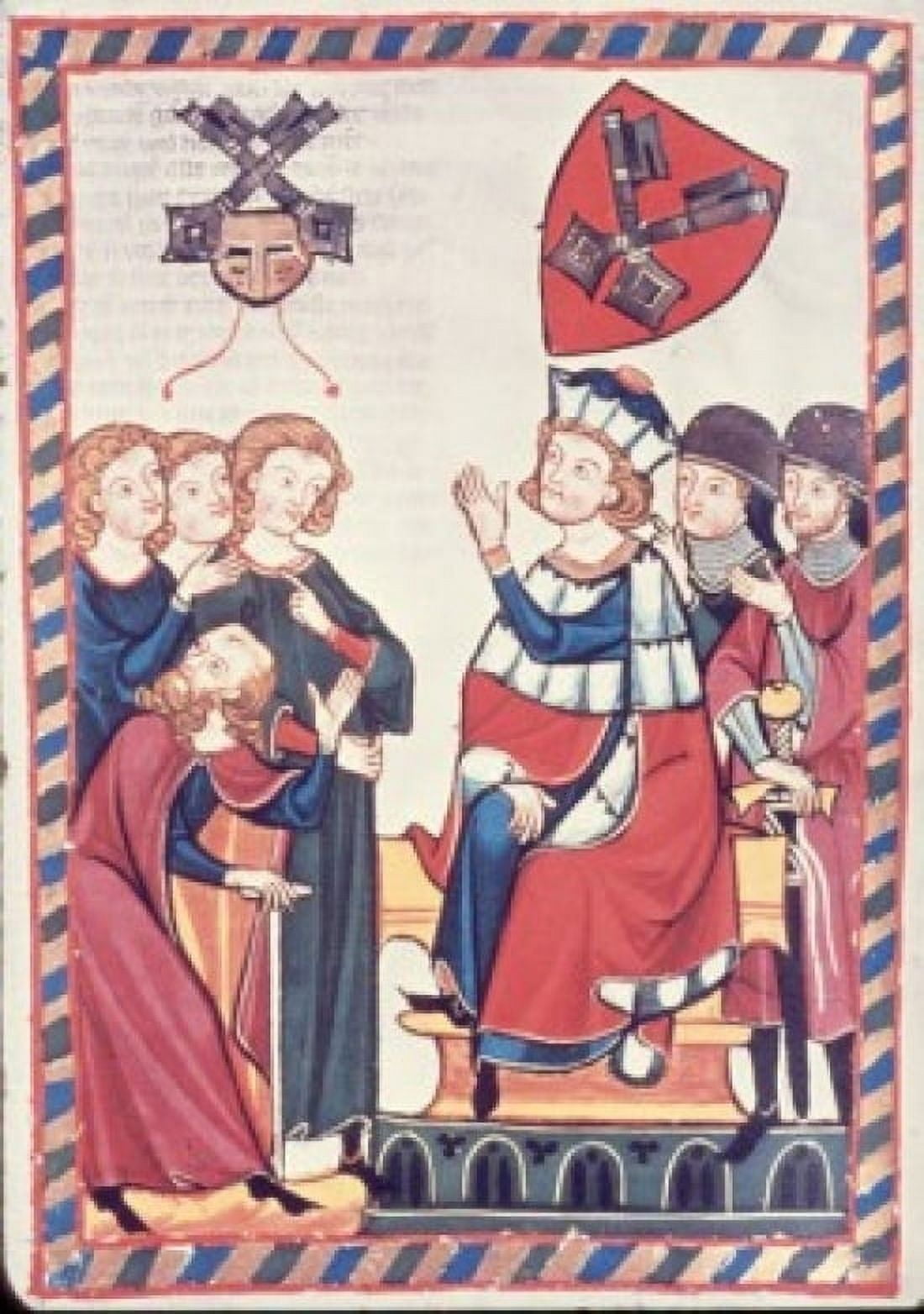 Posterazzi Manness Scroll The Lord of Regensburg illuminated manuscript Austria Heidelenberg Canvas Art - (24 x 36)