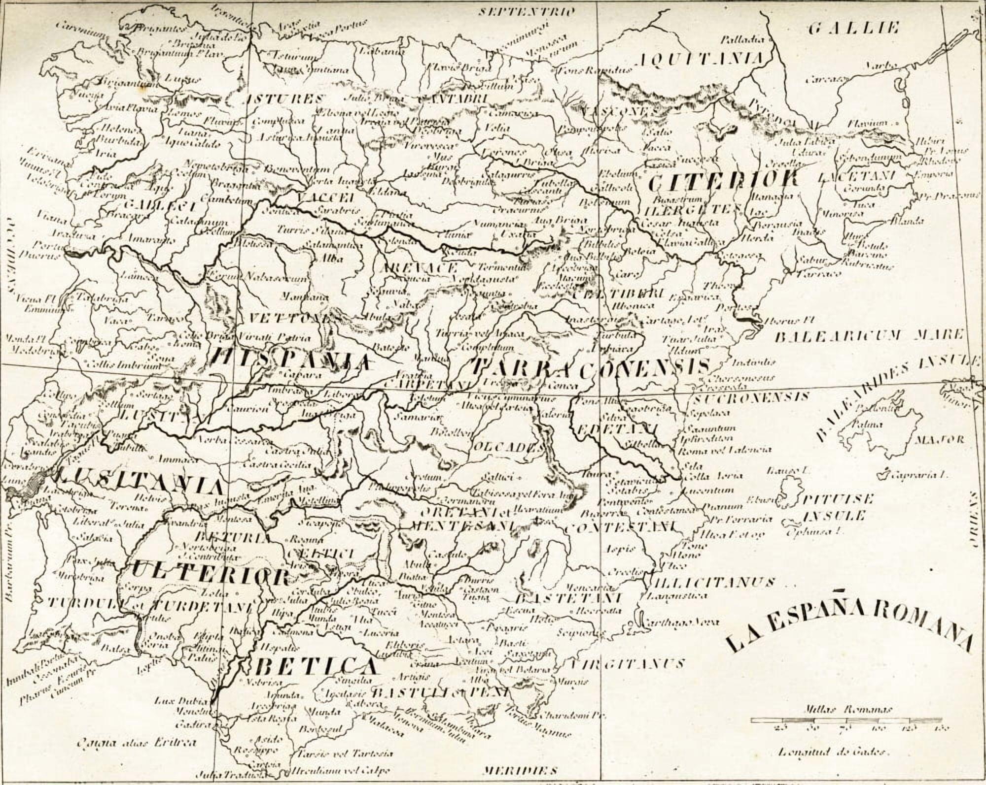 Posterazzi Map Of Roman Spain C413 Canvas Art - Ken Welsh Design Pics (34 x 26)