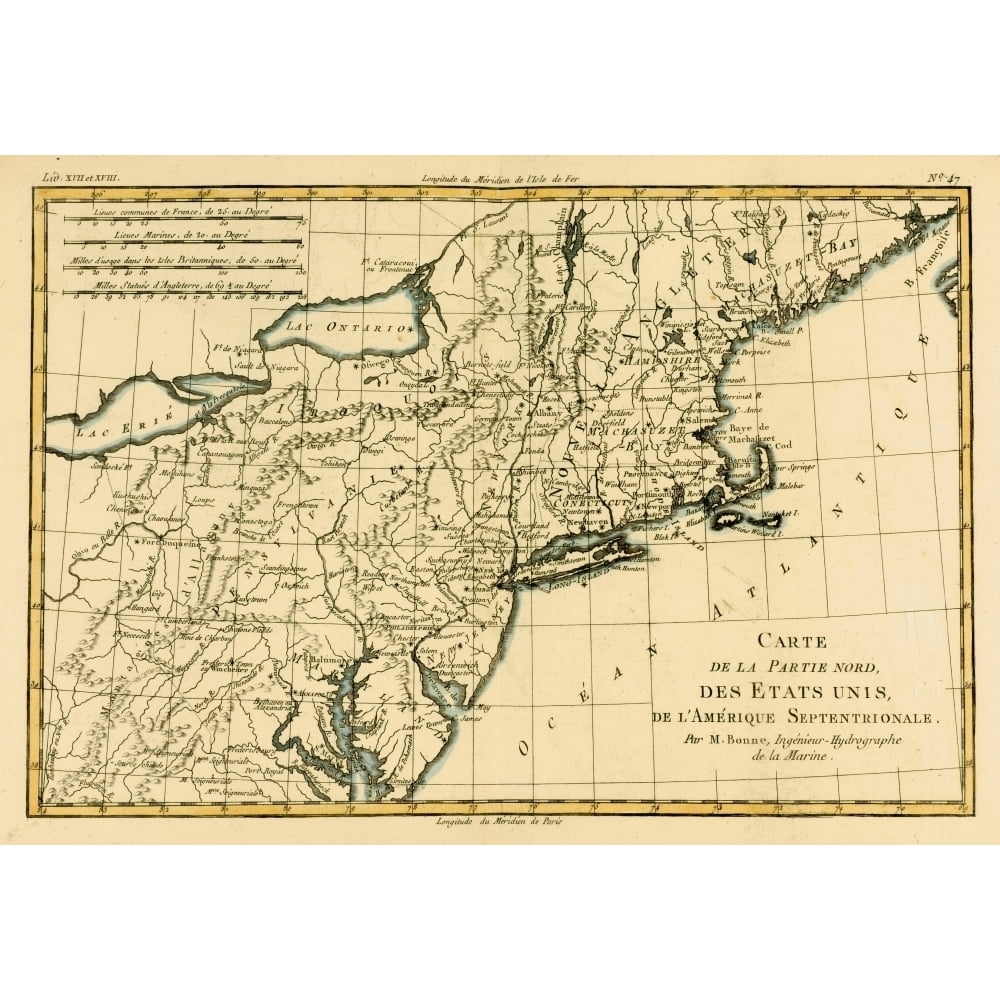 Map Of The Northern United States - Posterazzi Map The Northern United States North America Circa 1760 From Atlas De Toutes Les Parties Connues Du Globe Terrestre Cartographer Rigobert Ceda390d 8132 407d Aff2 0b4e84045803.a7389f0c8bb4fa7dd247bae7d875e6a8 