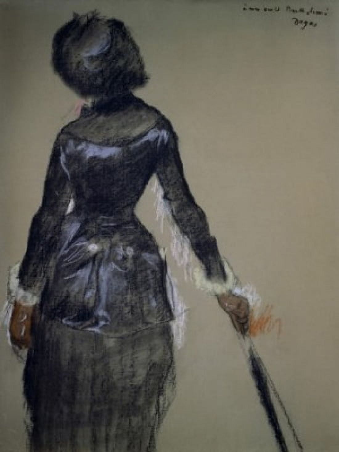 Posterazzi Mary Cassatt at the Louvre Edgar Degas (1834-1917French) Pastel McIlhenny Collection Philadelphia Canvas Art - Edgar Degas (24 x 36)