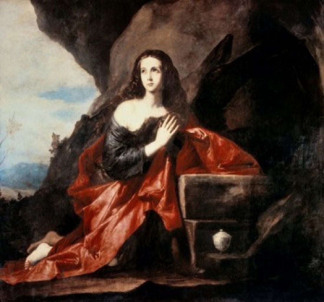Posterazzi Mary Magdalene 1632 Jusepe de Ribera (1591-1652 Spanish) Canvas Art - Jusepe de Ribera (24 x 36)