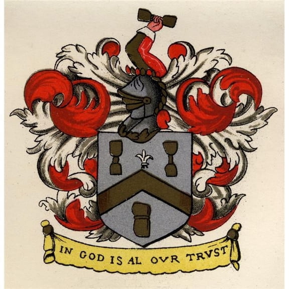 Posterazzi Masonic Arms Bricklayers & Tilers From Gateshead Charter 1671 From the Book the History of Freemasonry Volume II Publi Poster Print - 24 x 24