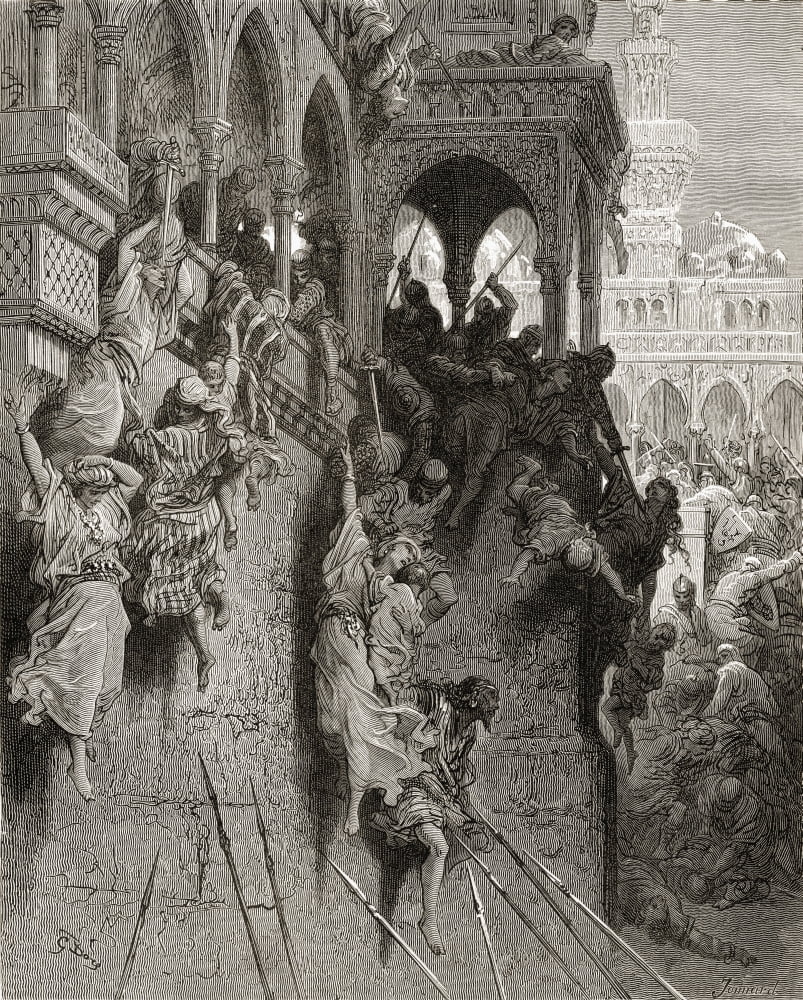 Posterazzi Massacre Of Antioch 1098 During The First Crusade Canvas Art - Ken Welsh Design Pics (26 x 34)