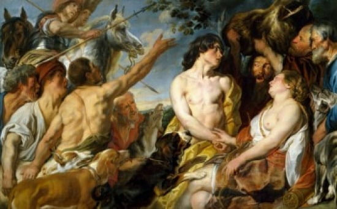 Posterazzi Melanion and Atalanta by Jacob Jordaens (1593-1678) Spain Madrid Museo del Prado Canvas Art - Jacob Jordaens (24 x 36)