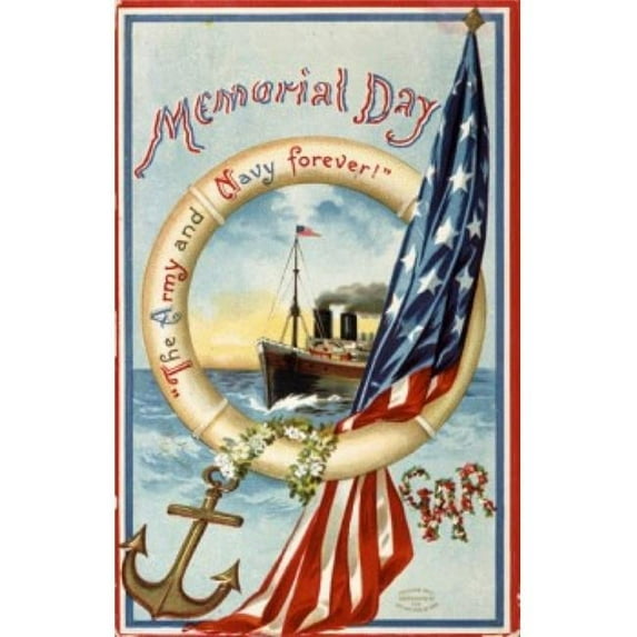 Posterazzi Memorial Day - The Army & Navy Forever Nostalgia Cards Poster Print 18 x 24 in.