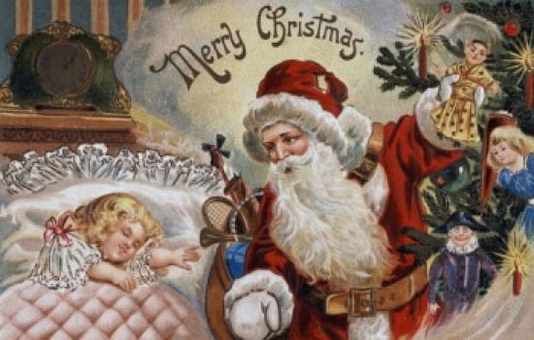 Posterazzi Merry Christmas Nostalgia Cards Canvas Art - (24 x 36)