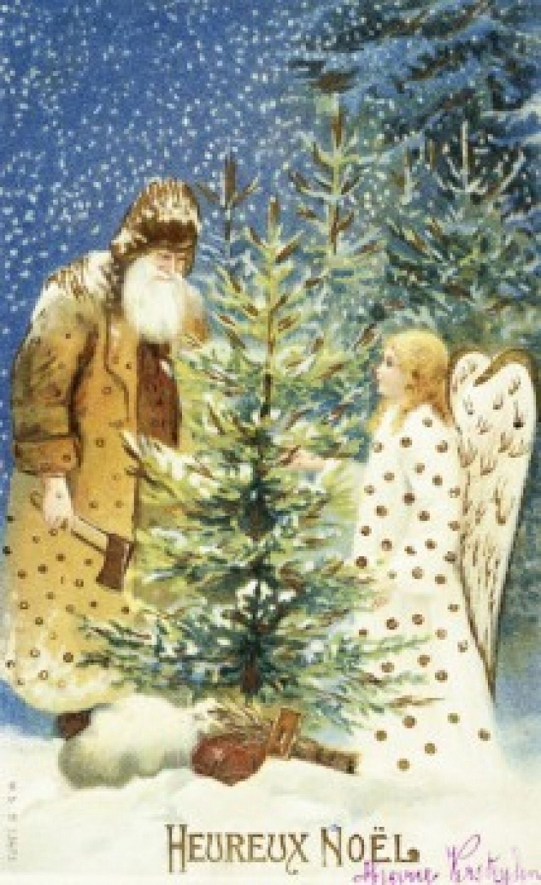 Posterazzi Merry Christmas Nostalgia Cards Canvas Art - (24 x 36)