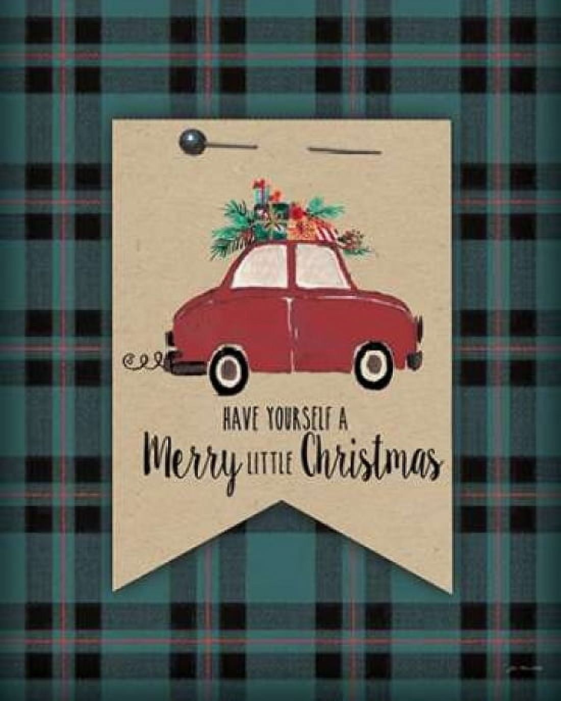 Posterazzi Merry Little Christmas Plaid Canvas Art - Jo Moulton (24 x 30)