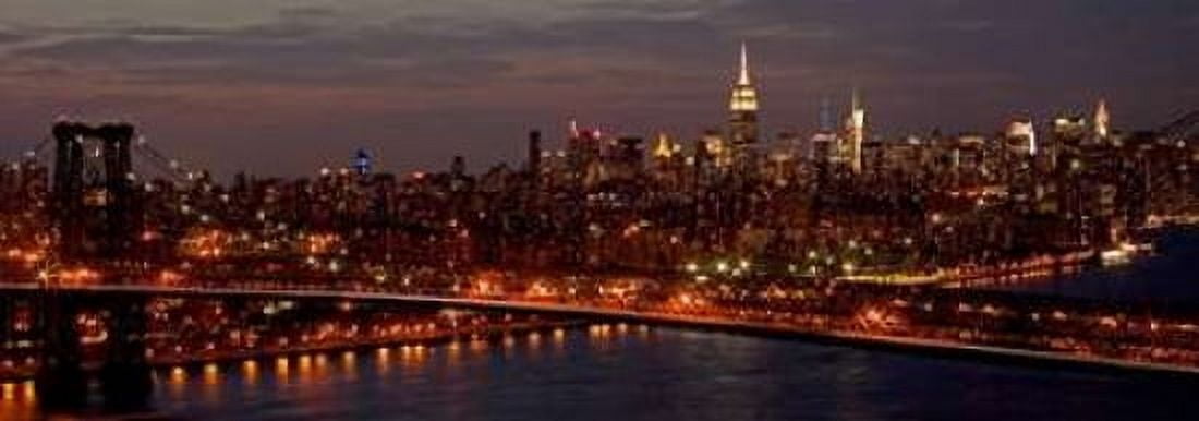 Posterazzi Midtown Manhattan and Williamsburg Bridge Canvas Art - Richard Berenholtz (24 x 48)