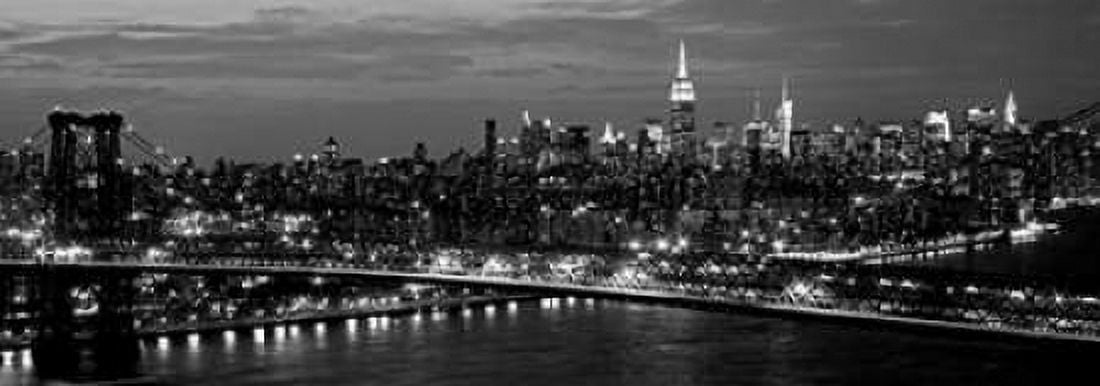 Posterazzi Midtown Manhattan and Williamsburg Bridge Canvas Art - Richard Berenholtz (24 x 48)