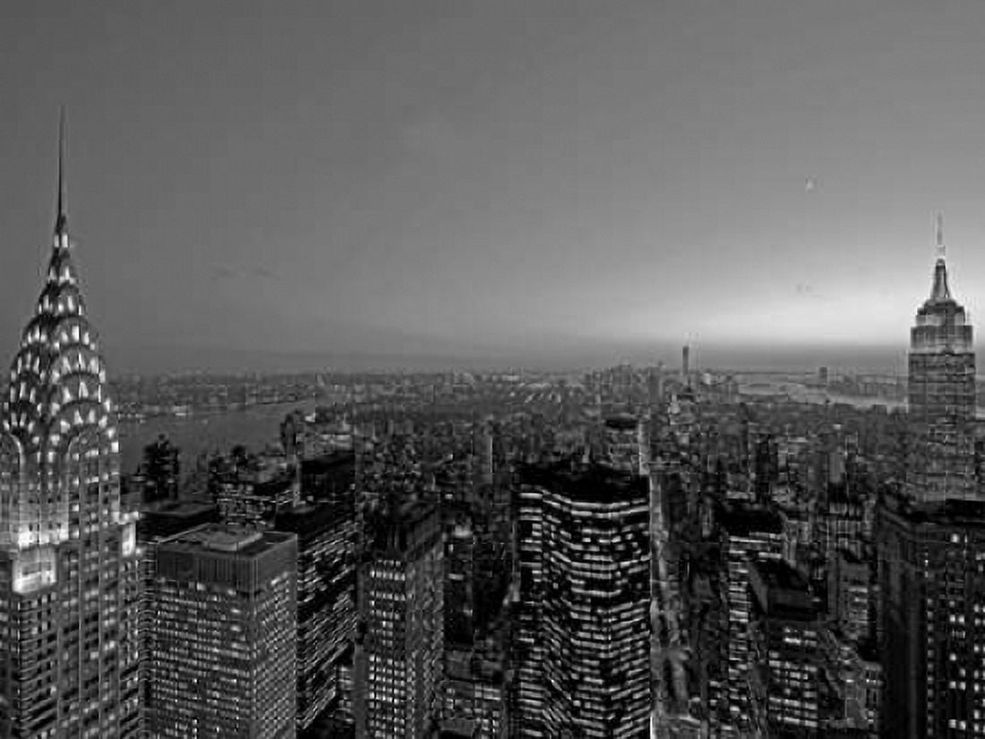 Posterazzi Midtown and Lower Manhattan at dusk Canvas Art - Richard Berenholtz (22 x 28)