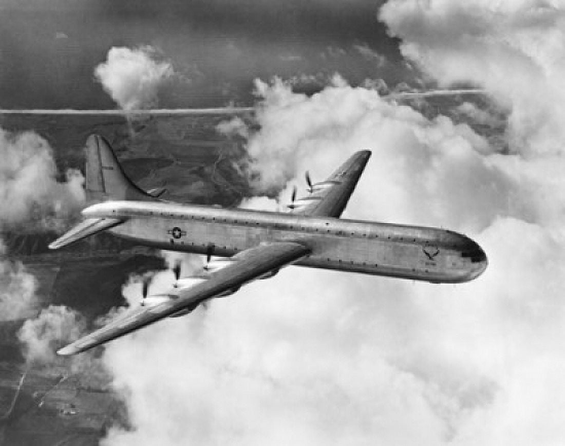 Posterazzi Military airplane in flight Canvas Art -  (24 x 36)