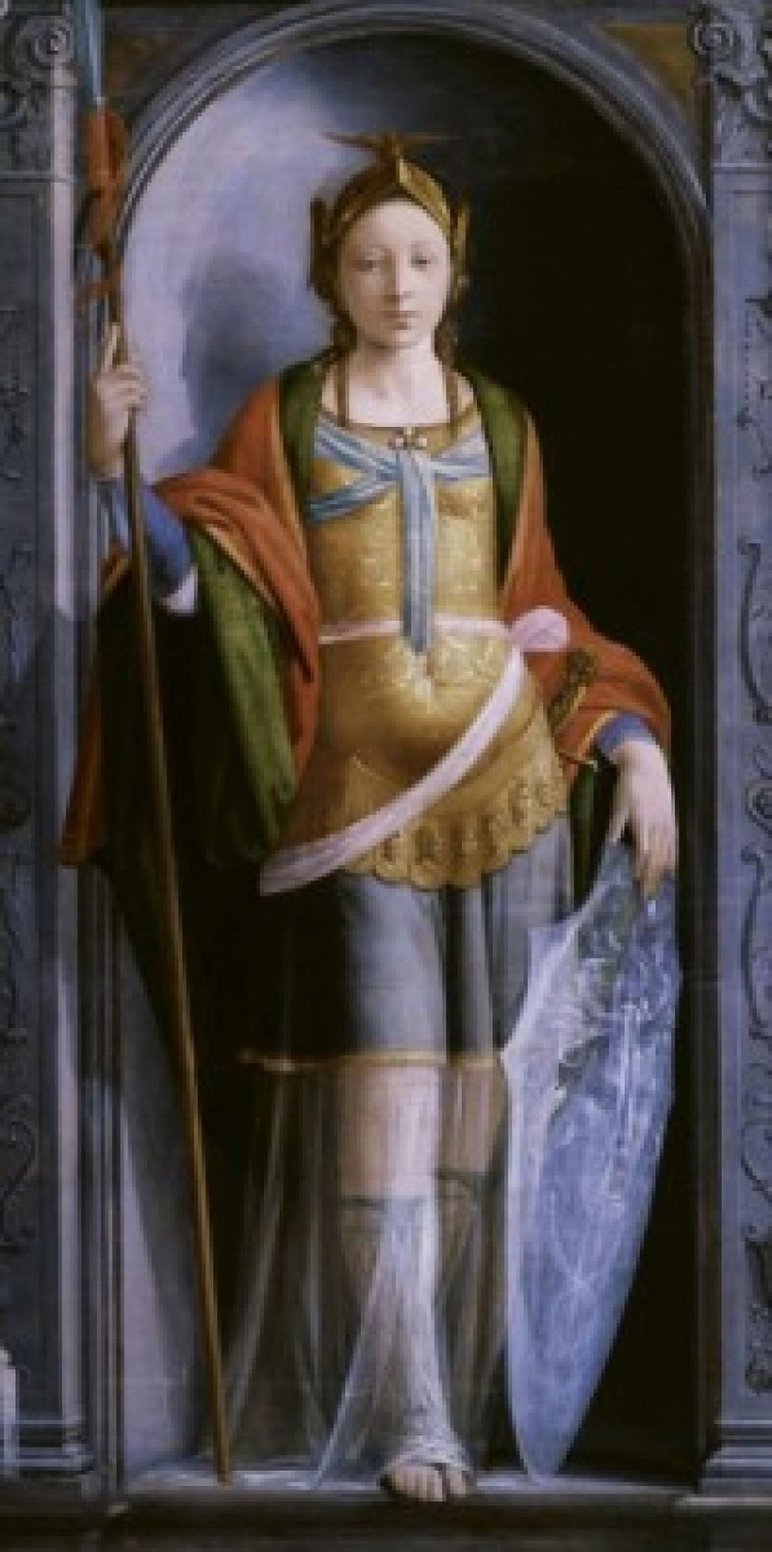 Posterazzi Minerva  c 1500  Attributed to Fra Bartolommeo(1472-1517Italian)  Musee du Louvre Paris Canvas Art - Fra Bartolommeo (24 x 36)