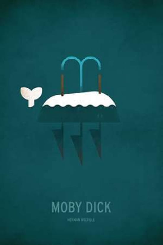 Posterazzi Moby Dick Minimal Canvas Art - Christian Jackson (24 x 36)