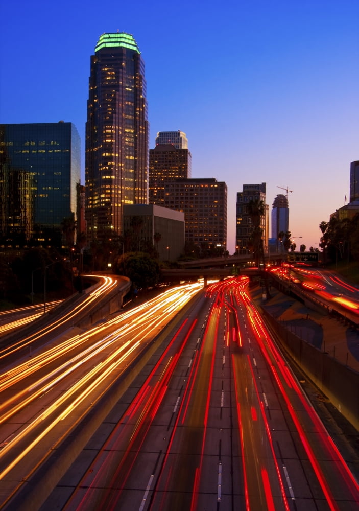 Posterazzi Modern Urban City at Sunset Canvas Art - Design Pics Vibe  Design Pics (22 x 32)