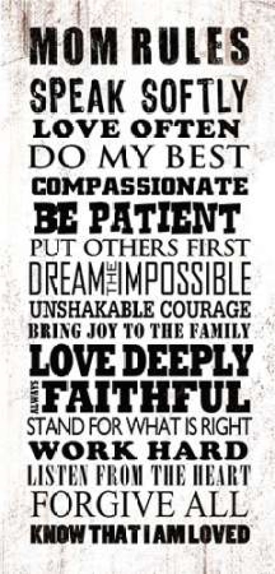 Posterazzi Mom Rules Canvas Art - Jim Baldwin (24 x 48)
