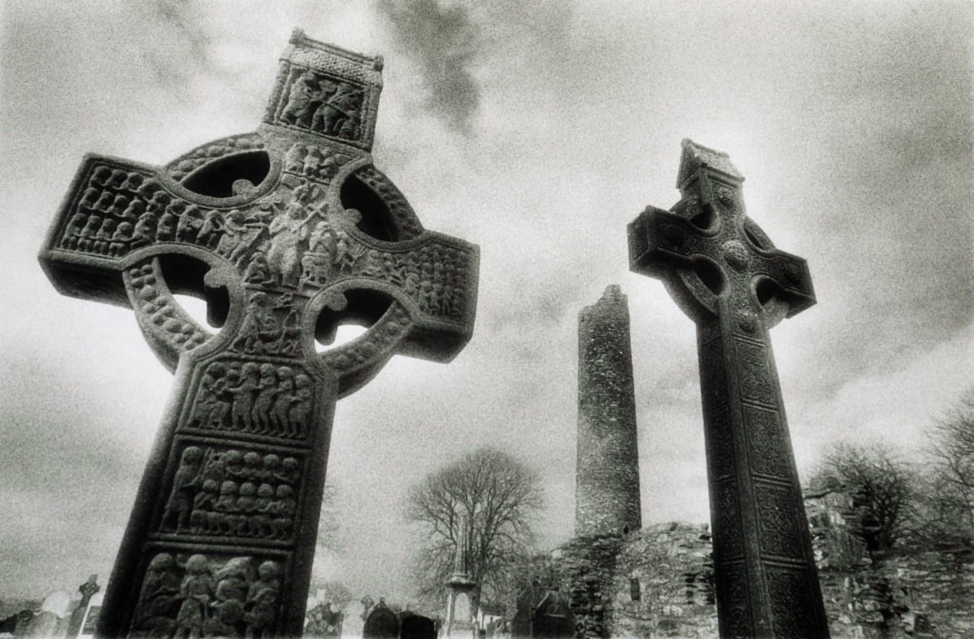 Posterazzi Monasterboice Co Louth Ireland High Crosses Canvas Art - The Irish Image Collection Design Pics (36 x 24)