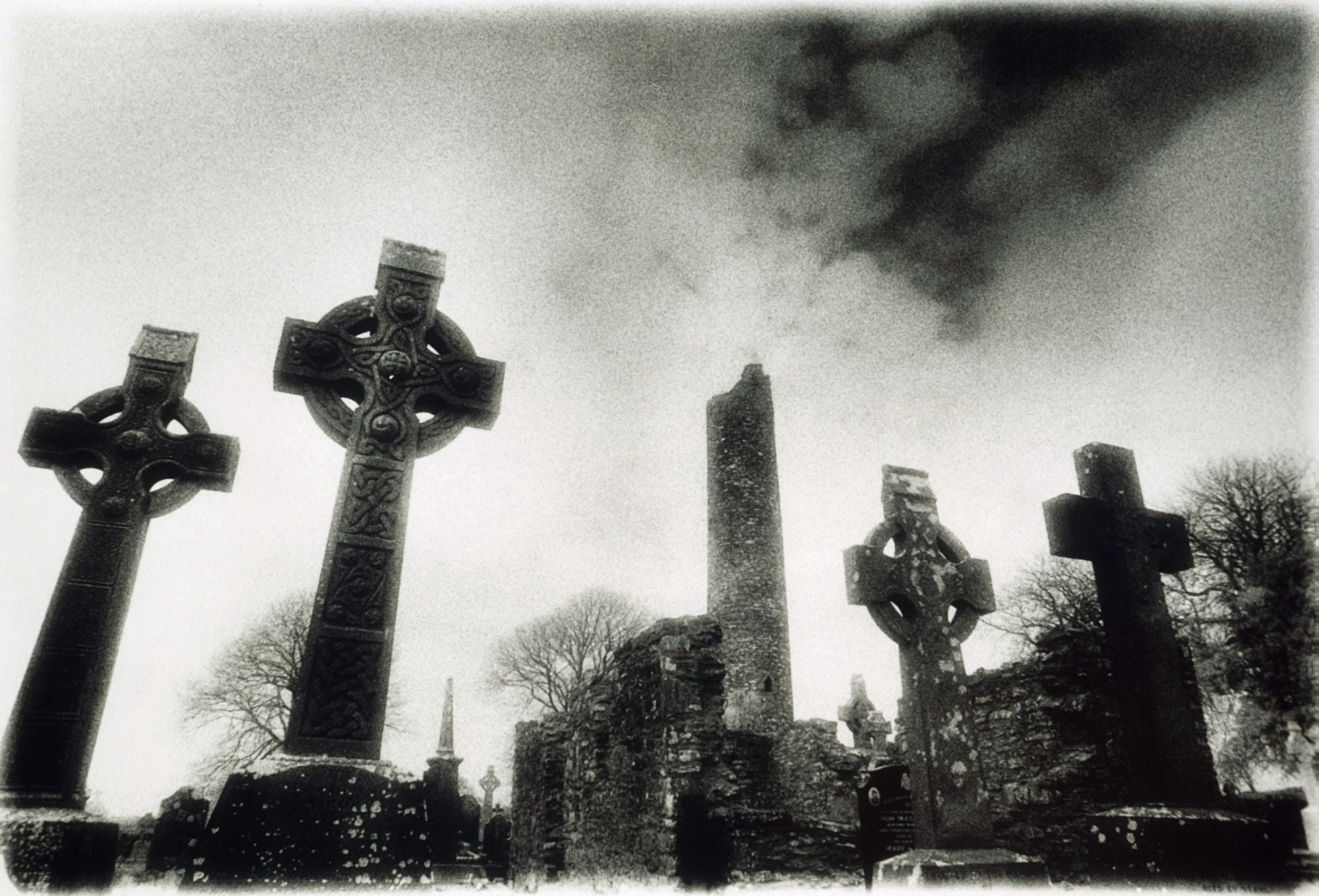 Posterazzi Monasterboice Co Louth Ireland Monastic Ruins Canvas Art - The Irish Image Collection  Design Pics (36 x 24)