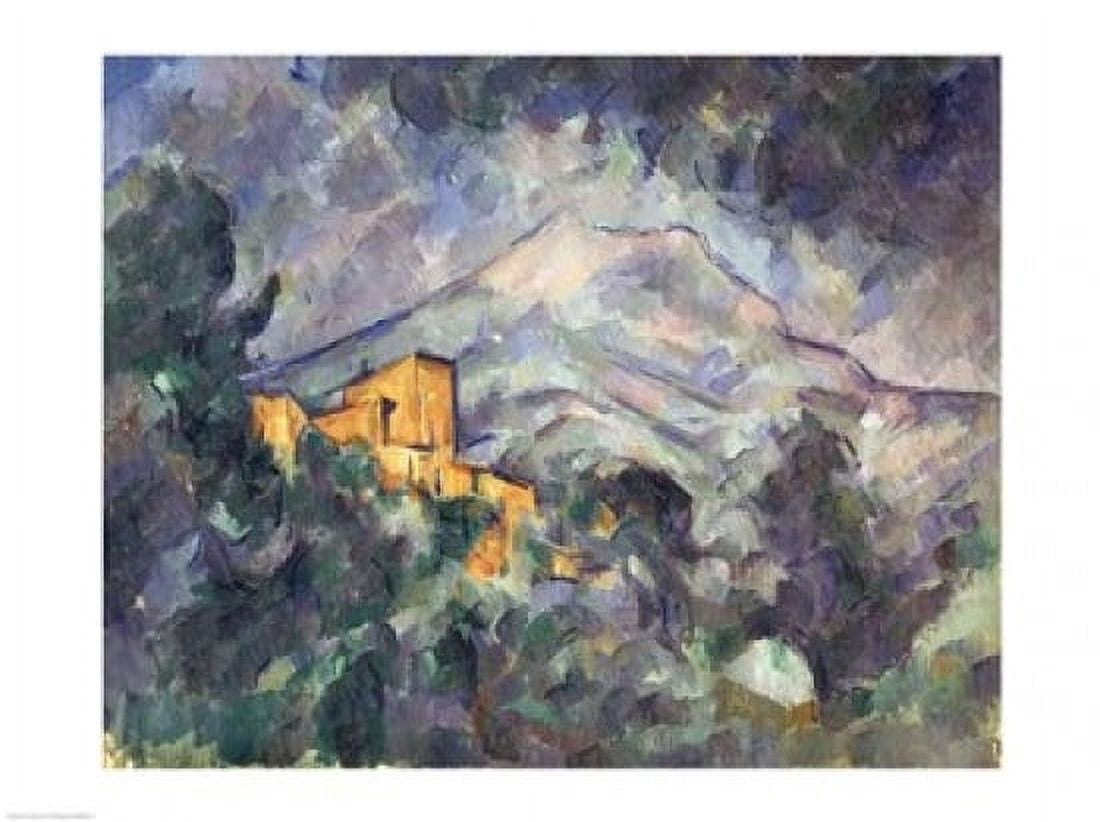 Posterazzi Montagne Sainte-Victoire and the Black Chateau Canvas Art - Paul Cezanne (36 x 24)