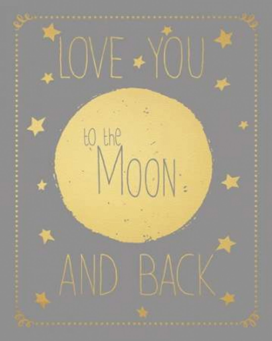 Posterazzi Moon and Back Gold Font Canvas Art - Jo Moulton (24 x 30)