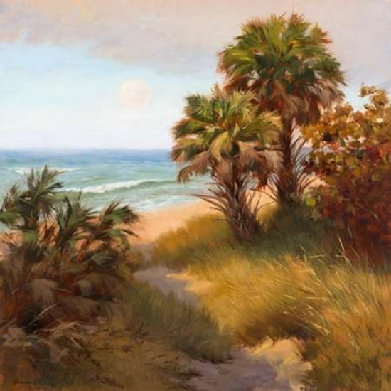 Posterazzi Moon and Palms Canvas Art - Mary Erickson (24 x 24)