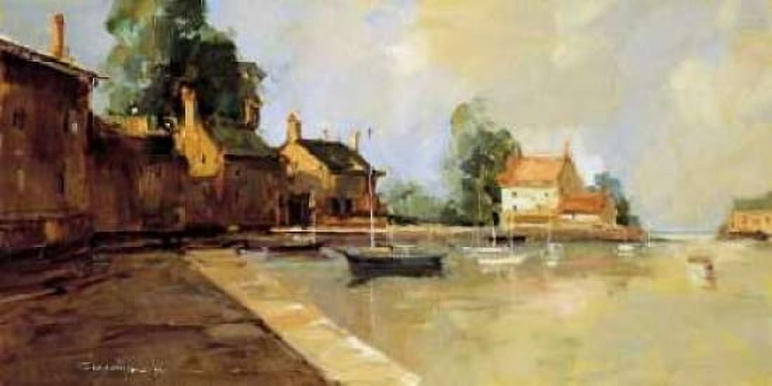 Posterazzi Morning Harbor Canvas Art - Ted Goerschner (24 x 48)