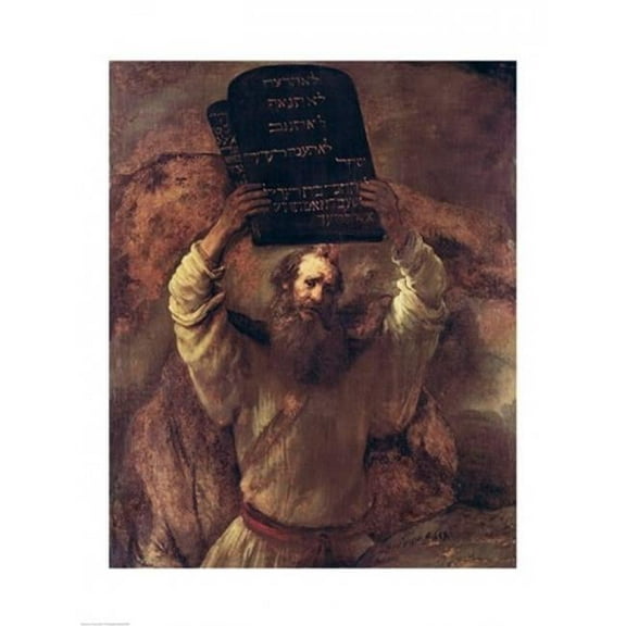 Posterazzi Moses Smashing The Tablets of The Law 1659 Poster Print by Rembrandt Van Rijn 18 x 24 in.