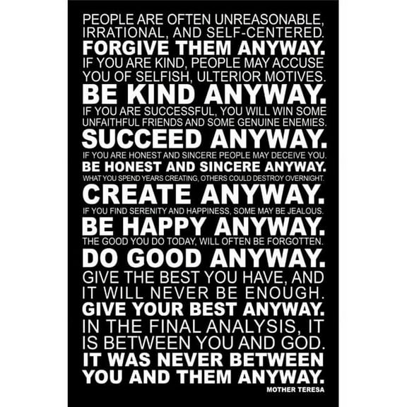 Posterazzi  Mother Teresa - Quote Poster Print - 24 x 36 in.