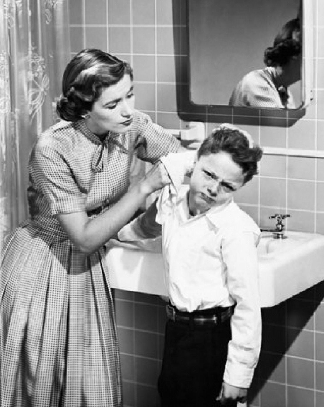 Posterazzi Mother cleaning her sons ear Canvas Art -  (24 x 36)