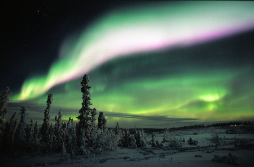 Posterazzi Multi Coloured Aurora Eagle Plains Yukon Canvas Art - Robert Postma Design Pics (36 x 24)