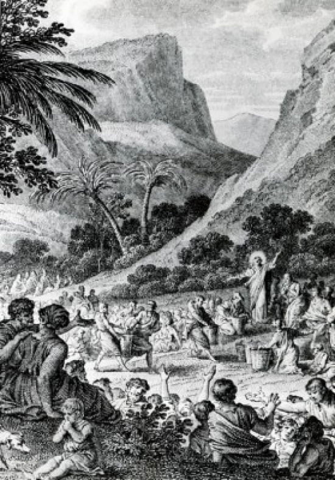 Posterazzi The Multiplication of the Seven Loaves of Bread by Jean-Michel le Jeune Moreau print 1741-1814 Canvas Art - Jean-Michel le Jeune Moreau (24 x 36)