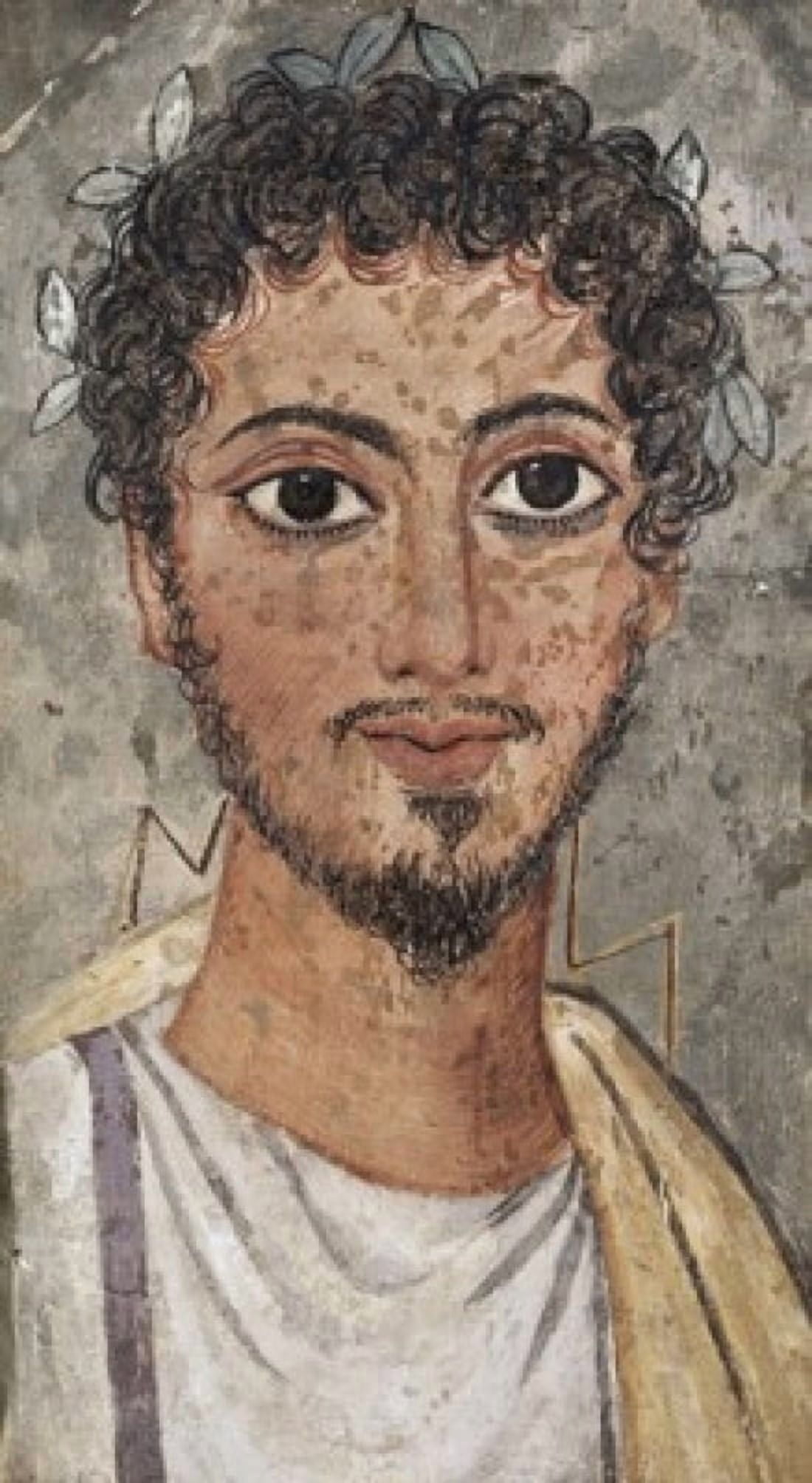 Posterazzi Mummy Portrait of a Man Egyptian Art Encaustic on panel Museum of Art Rhode Island School of Design Providence RI USA Canvas Art - (24 x 36)