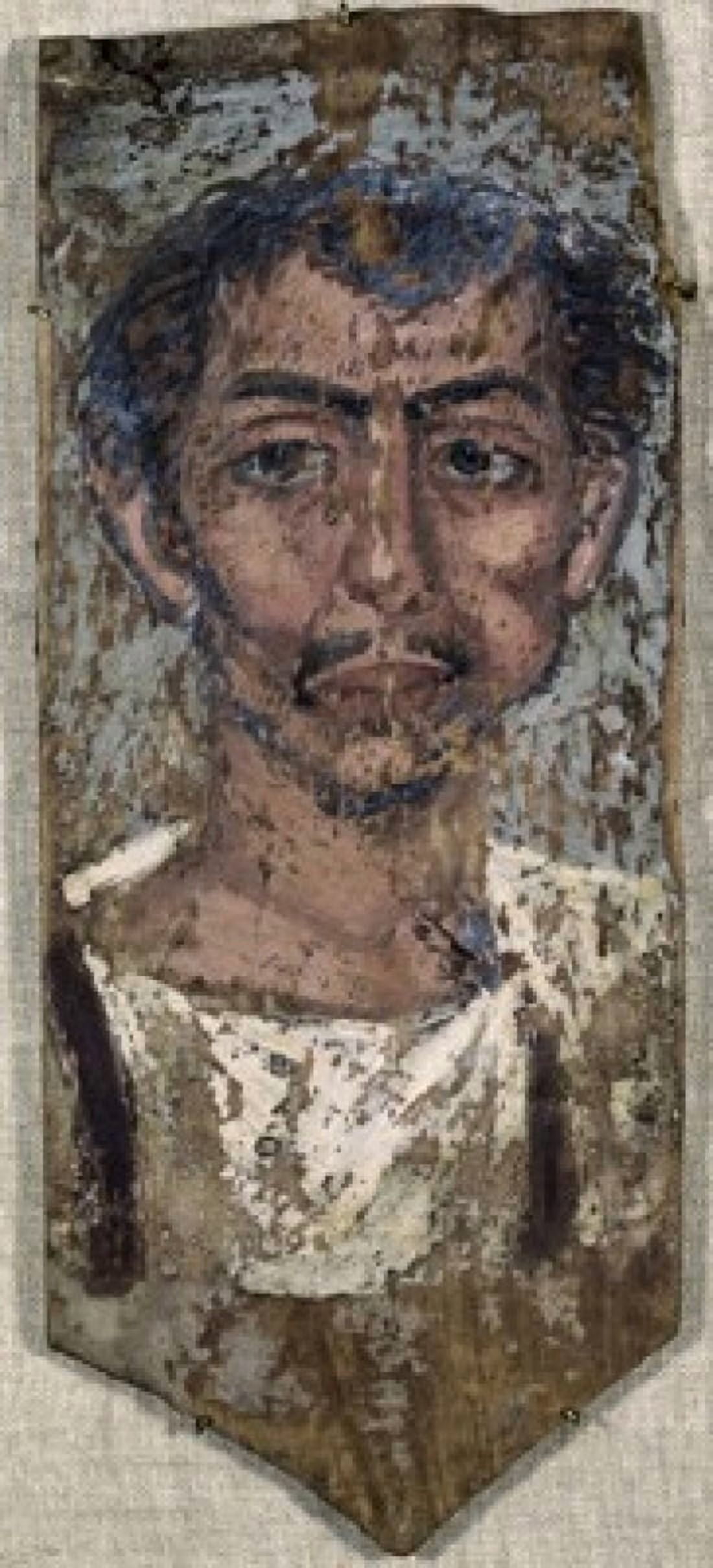 Posterazzi Mummy Portrait of a Man 2nd C AD Encaustic on panel Private Collection Canvas Art -  (24 x 36)