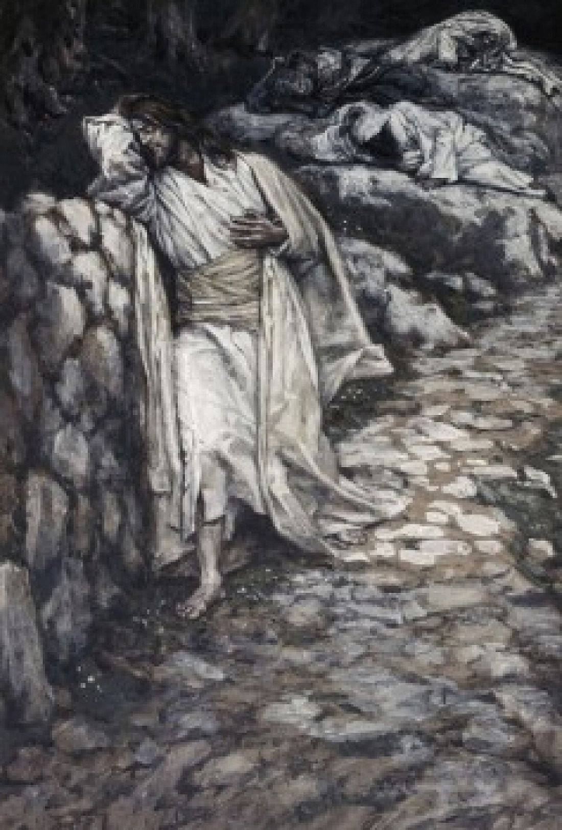 Posterazzi My Soul is Exceedingly Sorrowful unto Death James Tissot (1836-1902French) Canvas Art - James Tissot (24 x 36)
