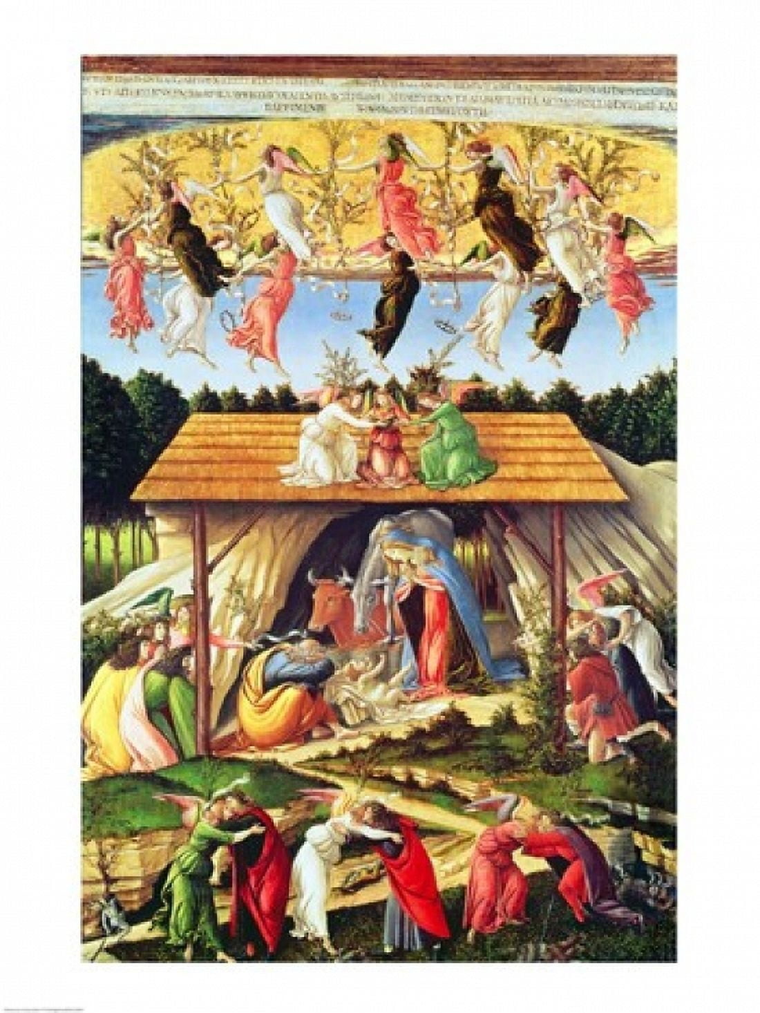 Posterazzi Mystic Nativity 1500 Canvas Art - Sandro Botticelli (24 x 36)