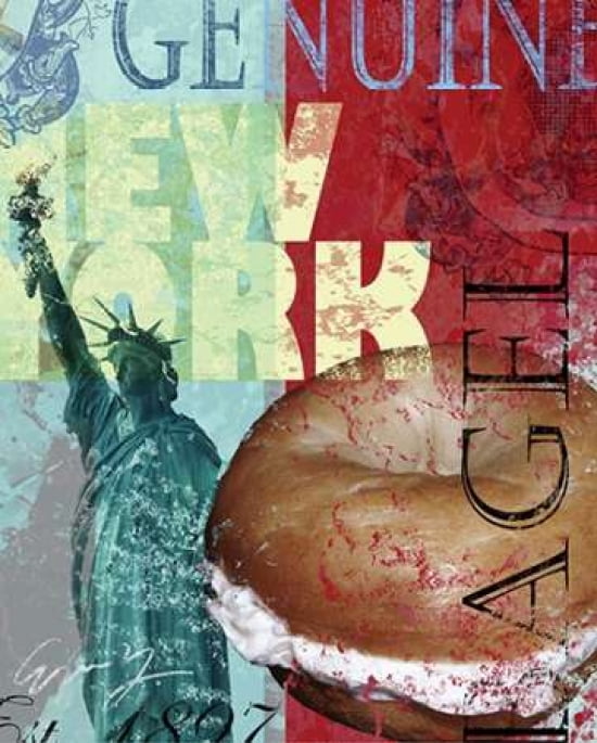Posterazzi NEW YORK BAGEL Canvas Art - Eric Yang (24 x 30)