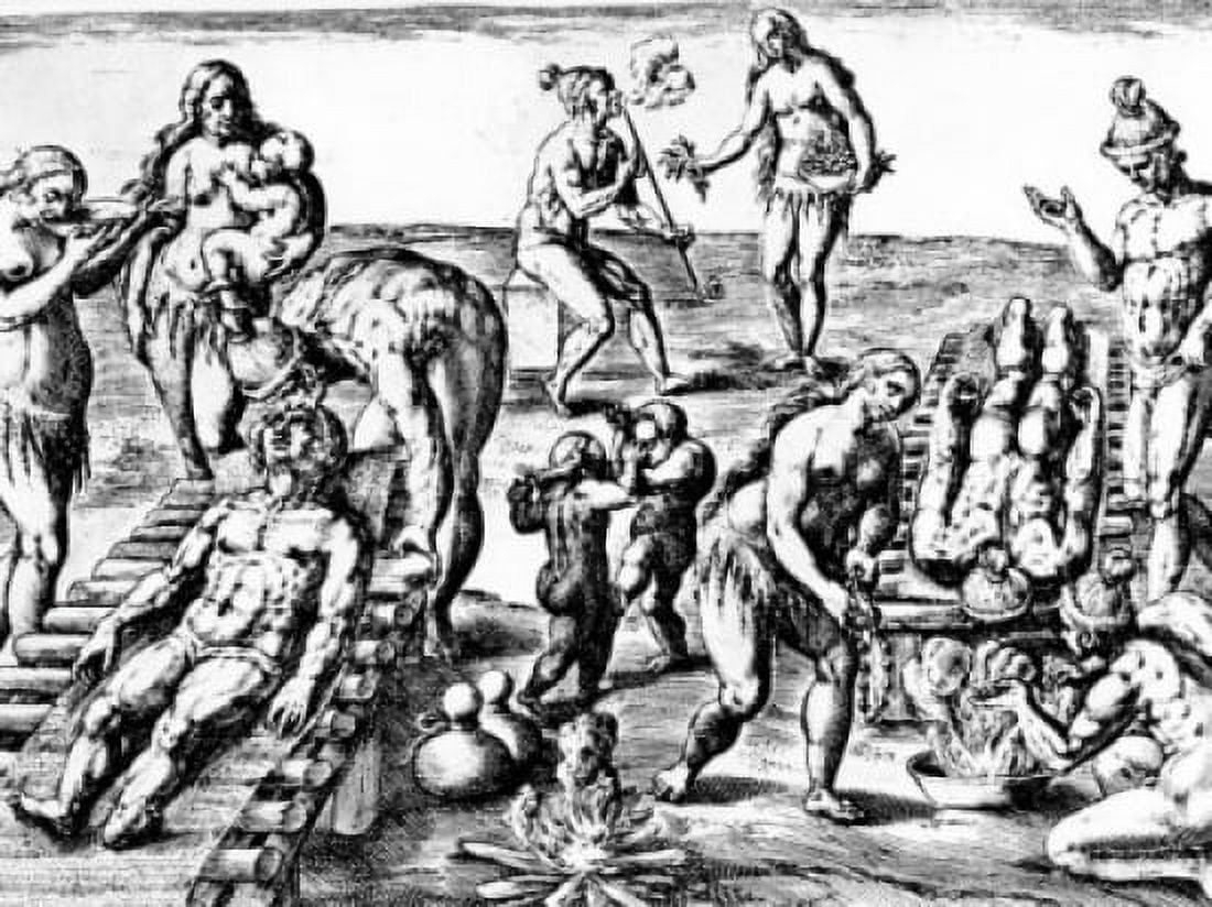 Posterazzi Native Brazilians Drying Petum by unknown artist Canvas Art - (24 x 36)