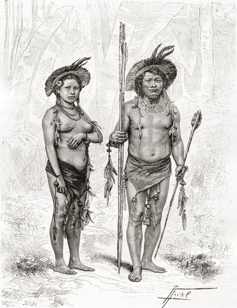 Posterazzi Native Indians from Rio Branco South America in the 19th century From Am Canvas Art - Ken Welsh Design Pics (24 x 32)
