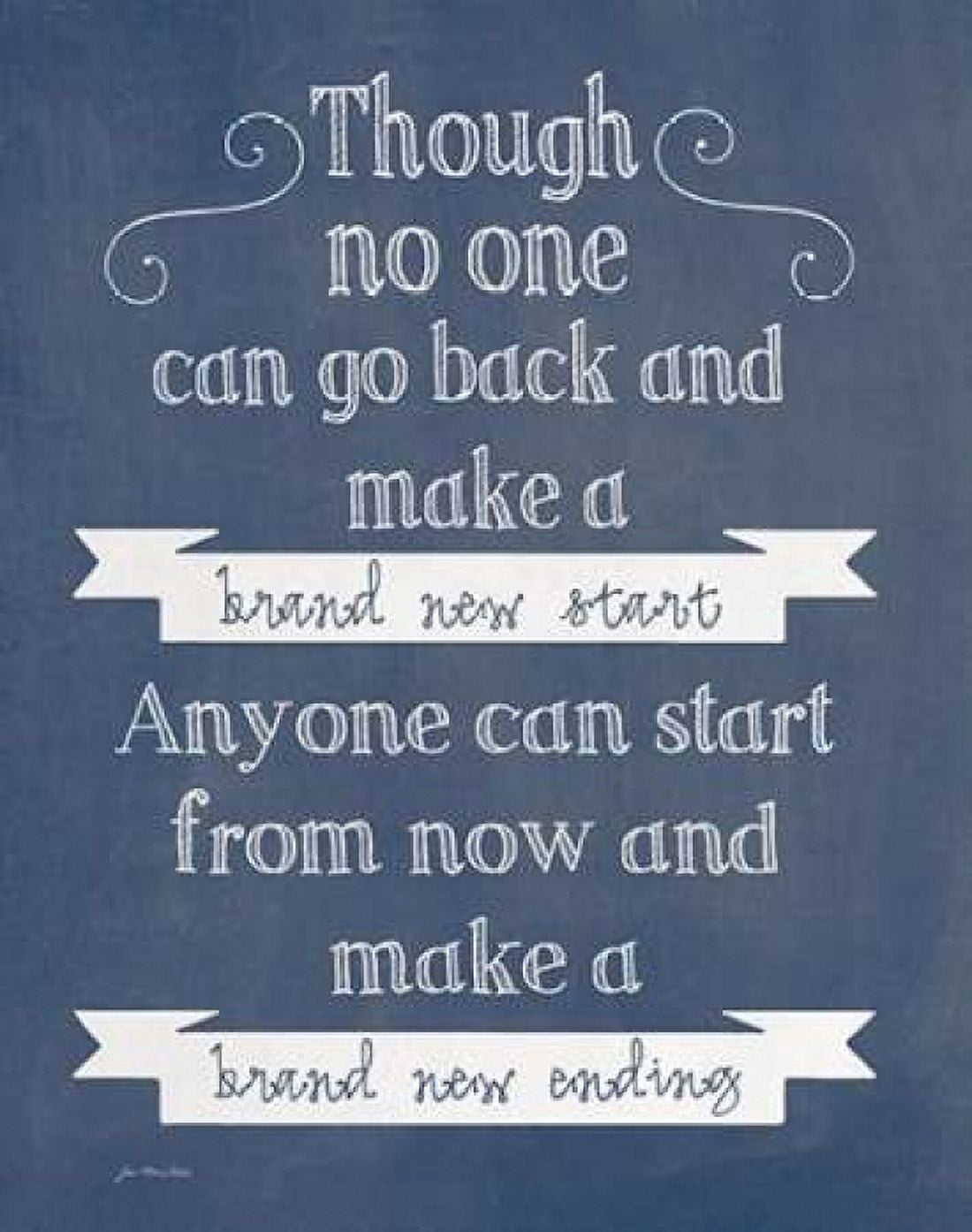 Posterazzi New Start - Navy Canvas Art - Jo Moulton (22 x 28)