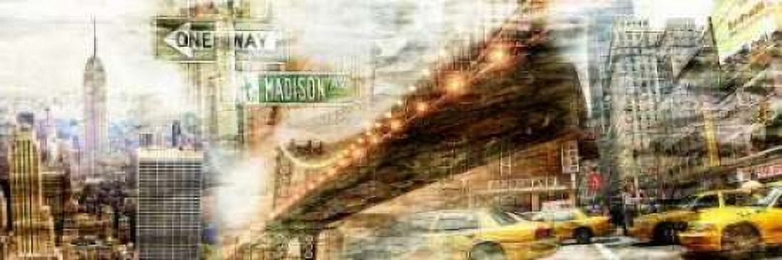Posterazzi New York Collage 01 Canvas Art - Adamsky (12 x 36)