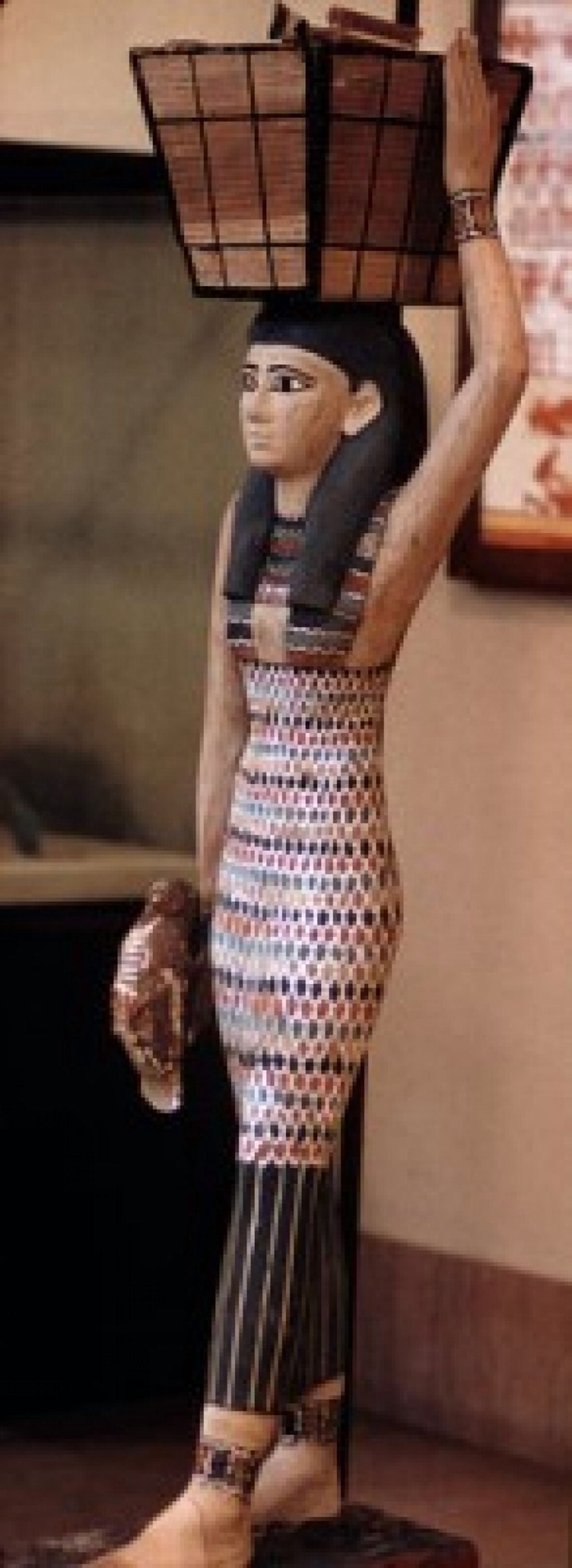 Posterazzi Offering Bearer with Food Egyptian Art Wood Canvas Art - (24 x 36)