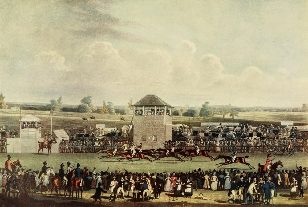 Posterazzi Old Sporting Prints 1908 Ascot Heath Races Canvas Art - James Pollard (24 x 36)