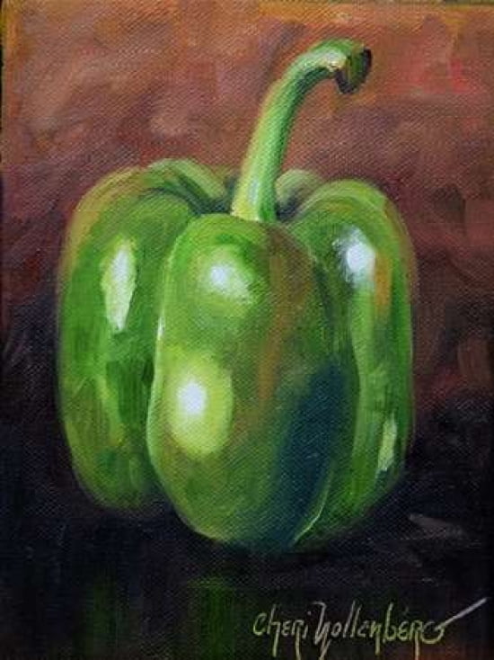 Posterazzi One Green Pepper Canvas Art - Cheri Wollenberg (18 x 24)