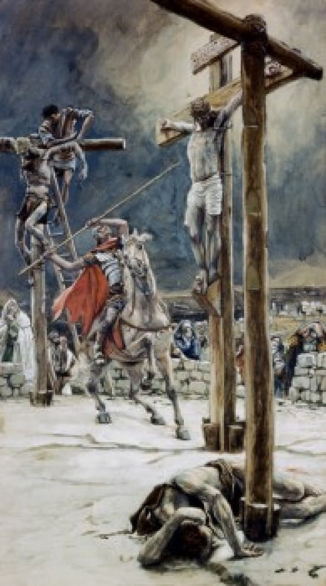 Posterazzi One of the Soldiers with a Spear Pierces His Side James Tissot (1836-1902French) Canvas Art - James Tissot (24 x 36)