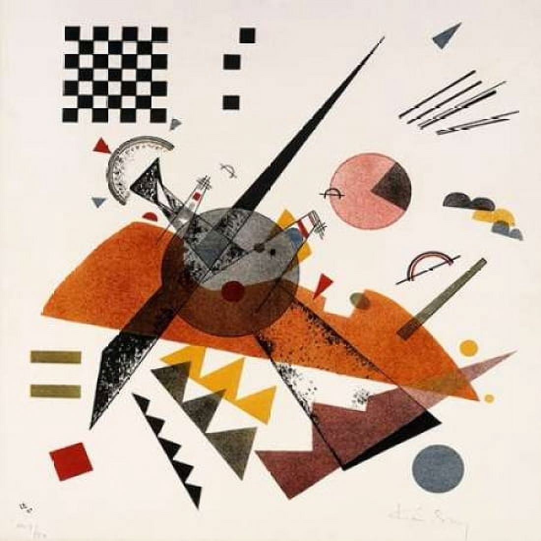 Posterazzi Orange Canvas Art - Wassily Kandinsky (24 x 24)