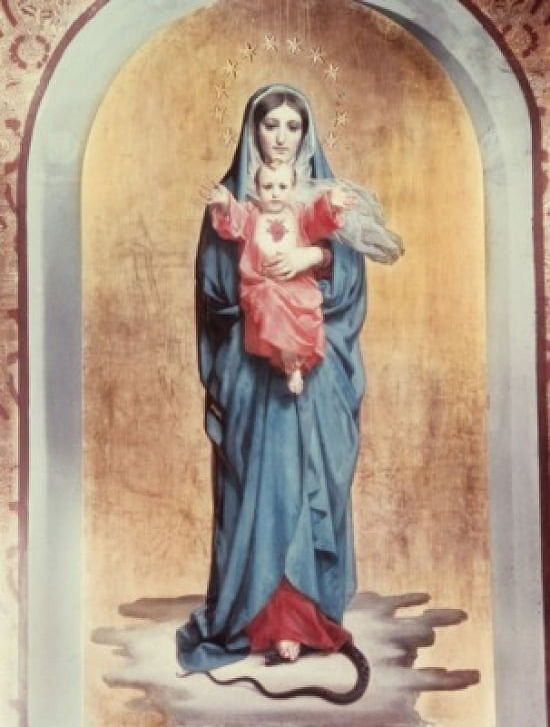 Posterazzi Our Lady of The Sacred Heart Antonio Ciseri (1821-1891 Italian) Canvas Art - Antonio Ciseri (24 x 36)