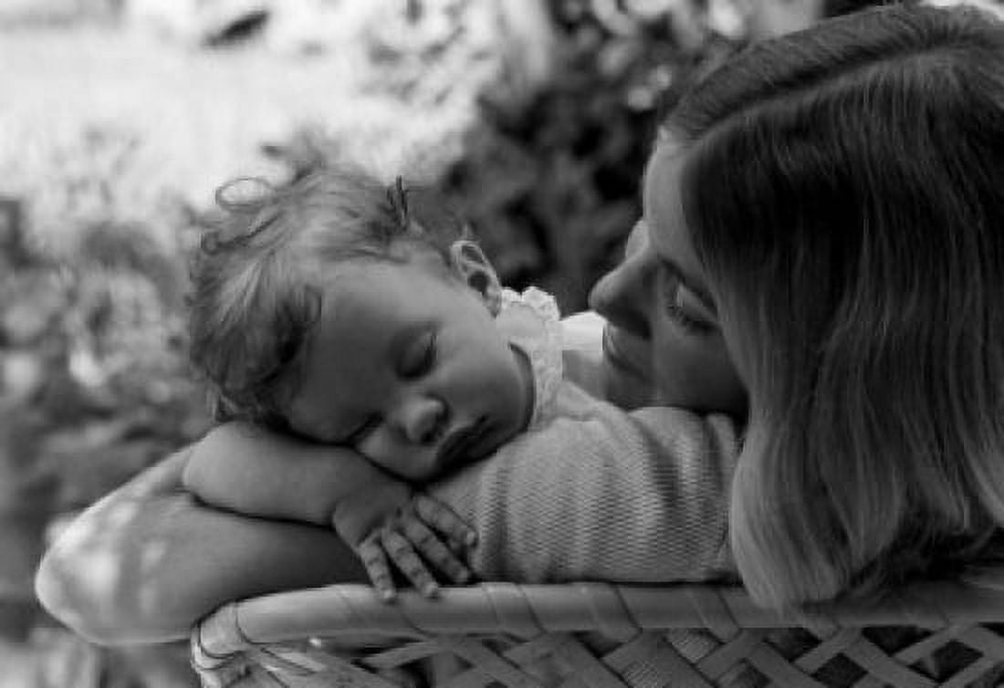 Posterazzi Outdoor portrait of mother with sleeping baby Canvas Art - (24 x 36)