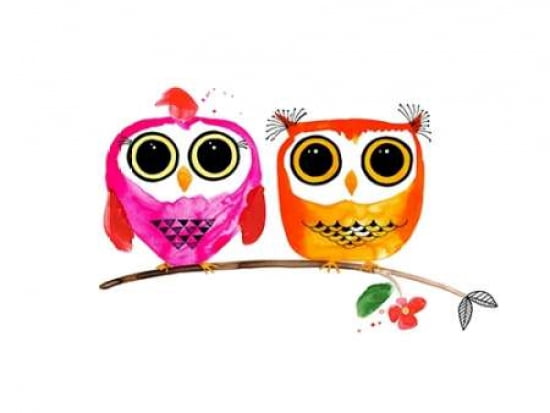 Posterazzi Owl Love Canvas Art - Margaret Berg (18 x 24)