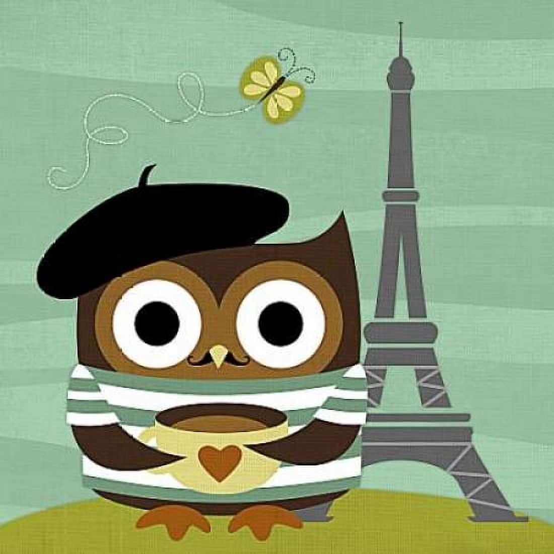 Posterazzi Owl in Paris Canvas Art - Nancy Lee (24 x 24)